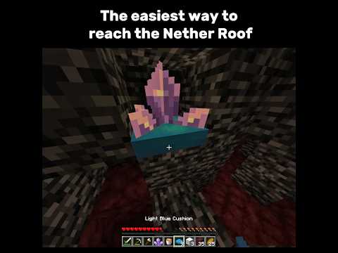 Easiest Way To Reach The Nether Roof | Crafting Kartik | #minecraft #shorts  #youtubeshorts
