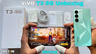 Vivo T3 5G unboxing and gaming test, 50MP Anti flicker camera, MediaTek dimensity 7200 CPU