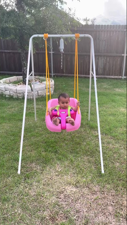 Jolly jumper improvised as swing 😀( Sasha)