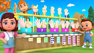 learn numbers for children with baby boy girl fun play counting hand fingers wooden toy set 3d edu