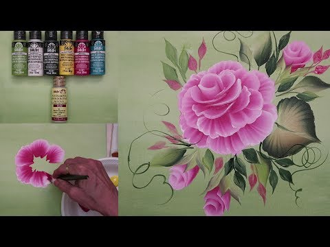 Learn to Paint - How to Paint a Cabbage Rose! (OFFICIAL VIDEO)