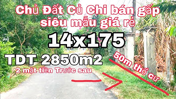 Nhà đất củ chi | giá rẻ | giới thiệu | Lô đất 2850m2 có 50m thổ cư đất 2 mặt tiền đường nhựa thông