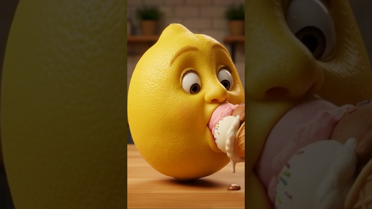When Lemon Baby Tries Ice Cream🍦for the First Time 😋🍋 | Fruit Flicks Shorts