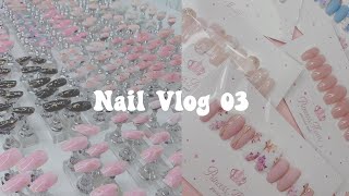 Nail Vlog 03| Studio Vlog | Make Press On Nails With Me | Pack Orders With Me