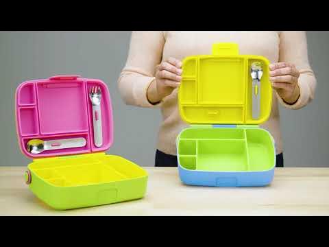 MUNCHKIN 17250001 Lunch Bento Box (with Stainless Steel Utensils) 