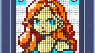 Pixel Flow Level 1165 Hard Solution Walkthrough Girl Lady Details