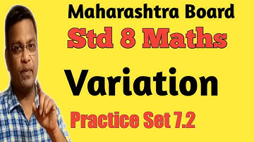 8 Maths I Variation I Practice Set 7.2 I Inverse Variation