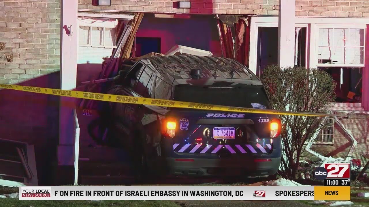 Police vehicle crashes into Dauphin County apartment building - YouTube