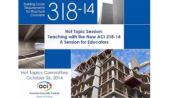 Hot Topic Session: Teaching with the New ACI 318-14: A Session for Educators