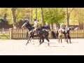 Household Cavalry jumping practice, Hyde Park, London