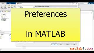Preferences in MATLAB