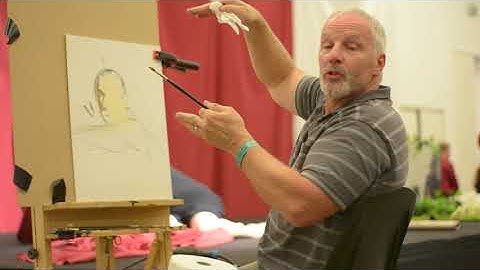 Steve Huston at THU 2017 painting and educating