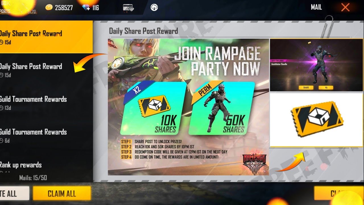 RAMPAGE PARTY REDEEM CODE 