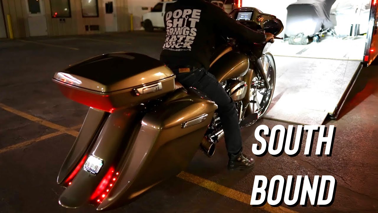 DART PICKIN UP HIS 30” ROAD GLIDE BEAST HEADED TO DAYTONA A WHILE BACK.