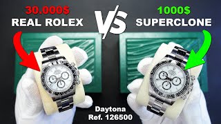 Real vs FAKE Rolex  1000$ Super Clone Rolex Daytona 126500 Panda  How to spot a FAKE Rolex Watch