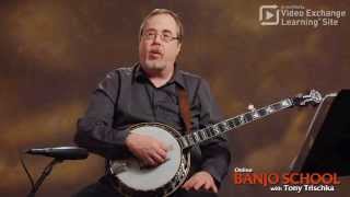 From the beginner section of his online curriculum, tony trischka
(http://artistworks.com/tony-trischka) introduces 3 easy banjo chords:
g, c and d7. t...