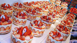 Incroyable meilleur processus de fabrication de masse de gâteau aux fraises coréen  Cuisine coréenne