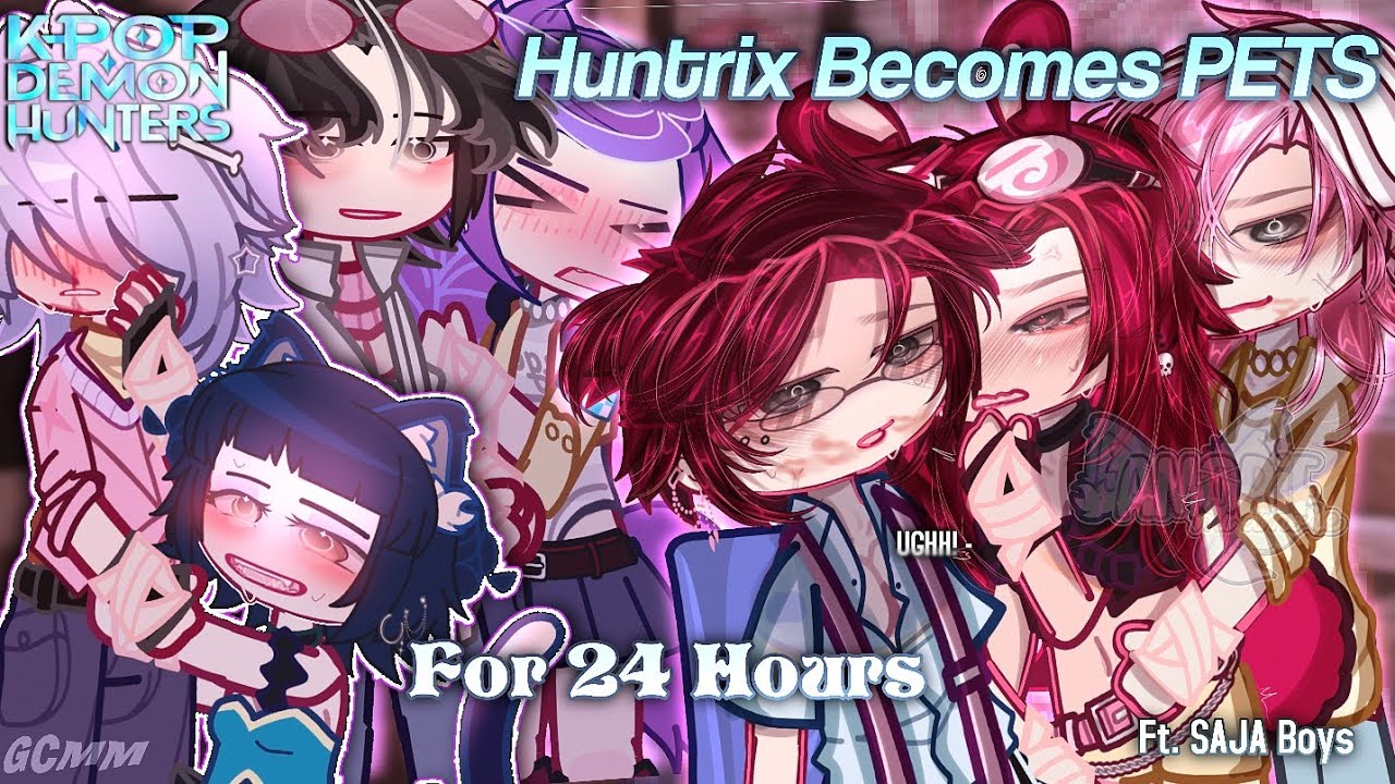 HUNTRIX Pets For 24 Hours ft. SAJA Boys | KPOP Demon Hunters | GCMM/GLMM | Gacha Club Mini Movie