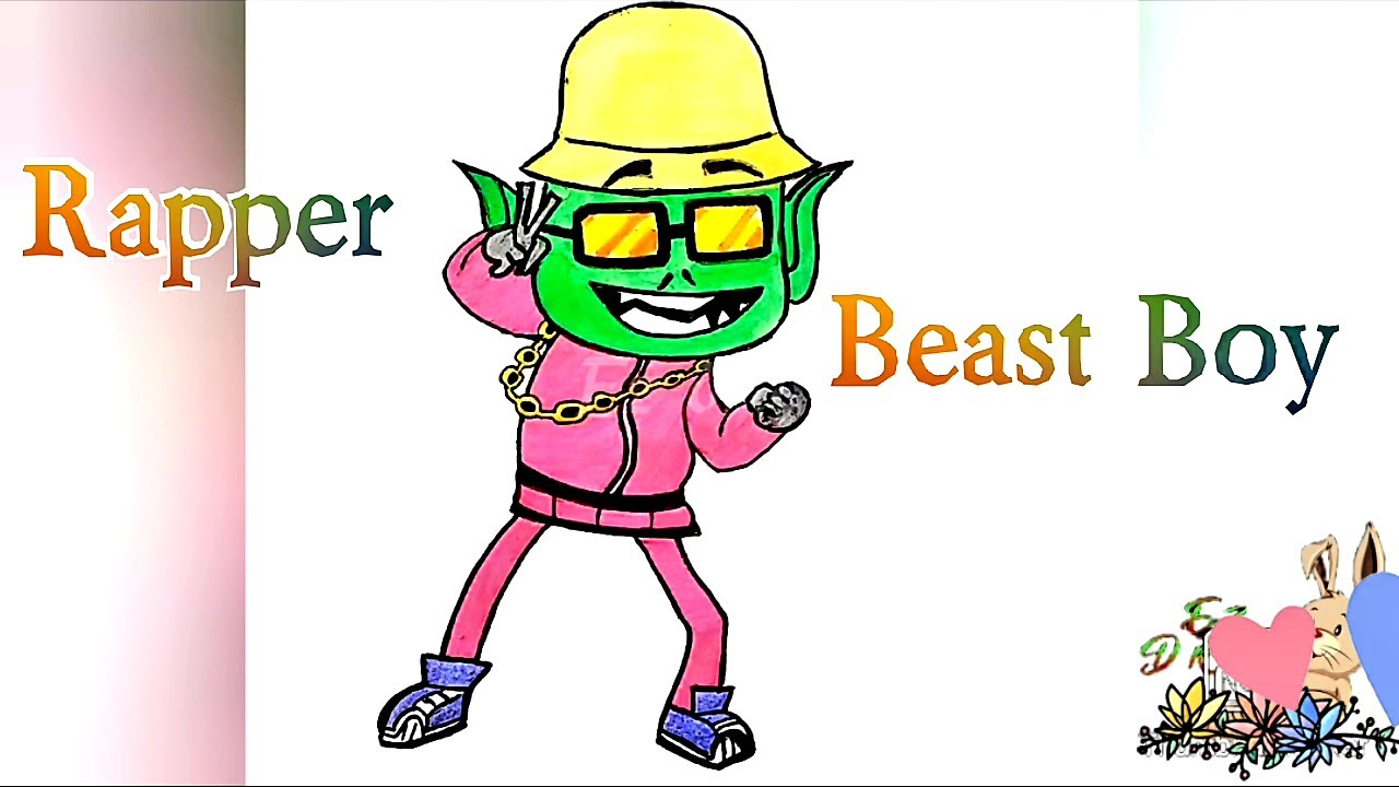 @EZDRAW | How to draw Rapper Beast Boy from Teen Titans Go | Drawing ...