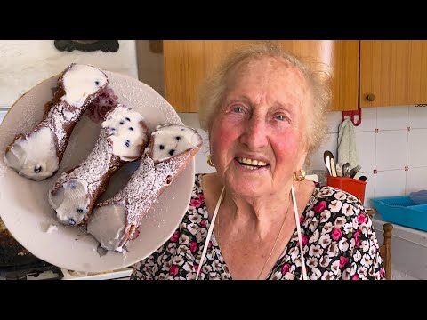 93 year old Clara makes the best crunchy creamy cannoli by hand!