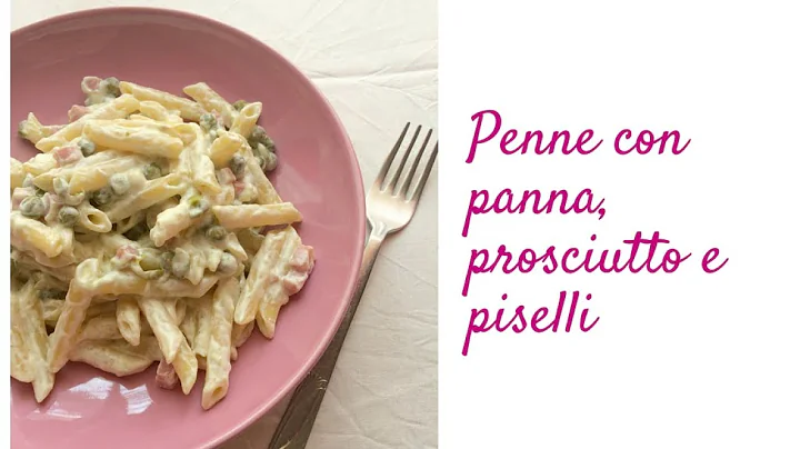 Pennette con panna, prosciutto e piselli