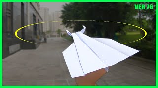 How to make paper airplane that come back easy, ver 76 | boomerang plane king
