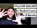 How I Paid Off Over $60,000 In Student Loan Debt in 9 Months