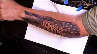 🇺🇸 We the People | Black & Gray American Flag Tattoo by Rich