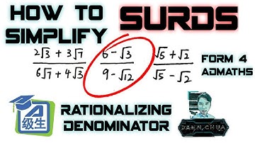 SPM F4 KSSM [ How To Simplify Surds ] Rationalizing Denominator | Admaths 4.2 Law of Surds