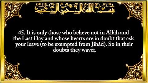9. Surat At-Tawbah (The Repentance) سورة التوبة