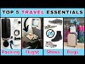 Top 5 travel items for every category toiletries shirts waterproof shoes bags liquids etc