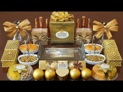 Mixing”<strong>Gold</strong>&amp;quot; Eyeshadow and Makeup,parts,glitter Into <strong>Slime</strong>!Satisfying <strong>Slime</strong> Video!★ASMR★