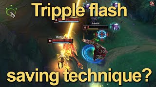 Caitlyn's ult vs. tripple flash saving technique π₯
