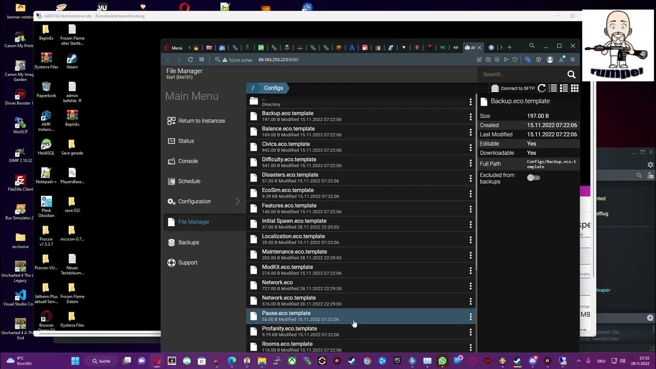 AMP GameServer Webinterface YouTube