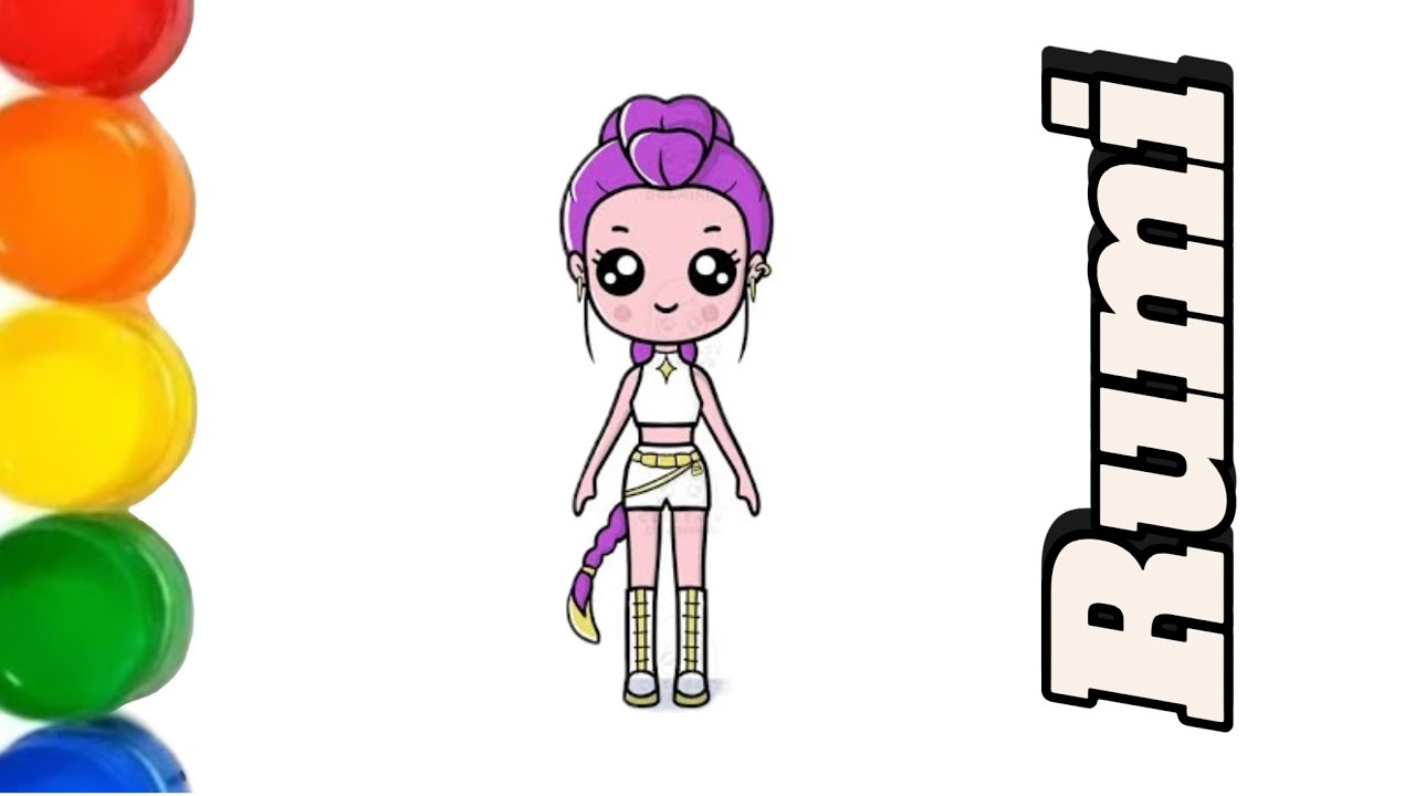 How to Draw Rumi (Kpop Demon Hunters) – Easy Step by Step Tutorial 🎨 ...