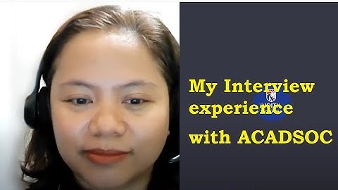 My Initial interview video with ACADSOC (hopefully will help)