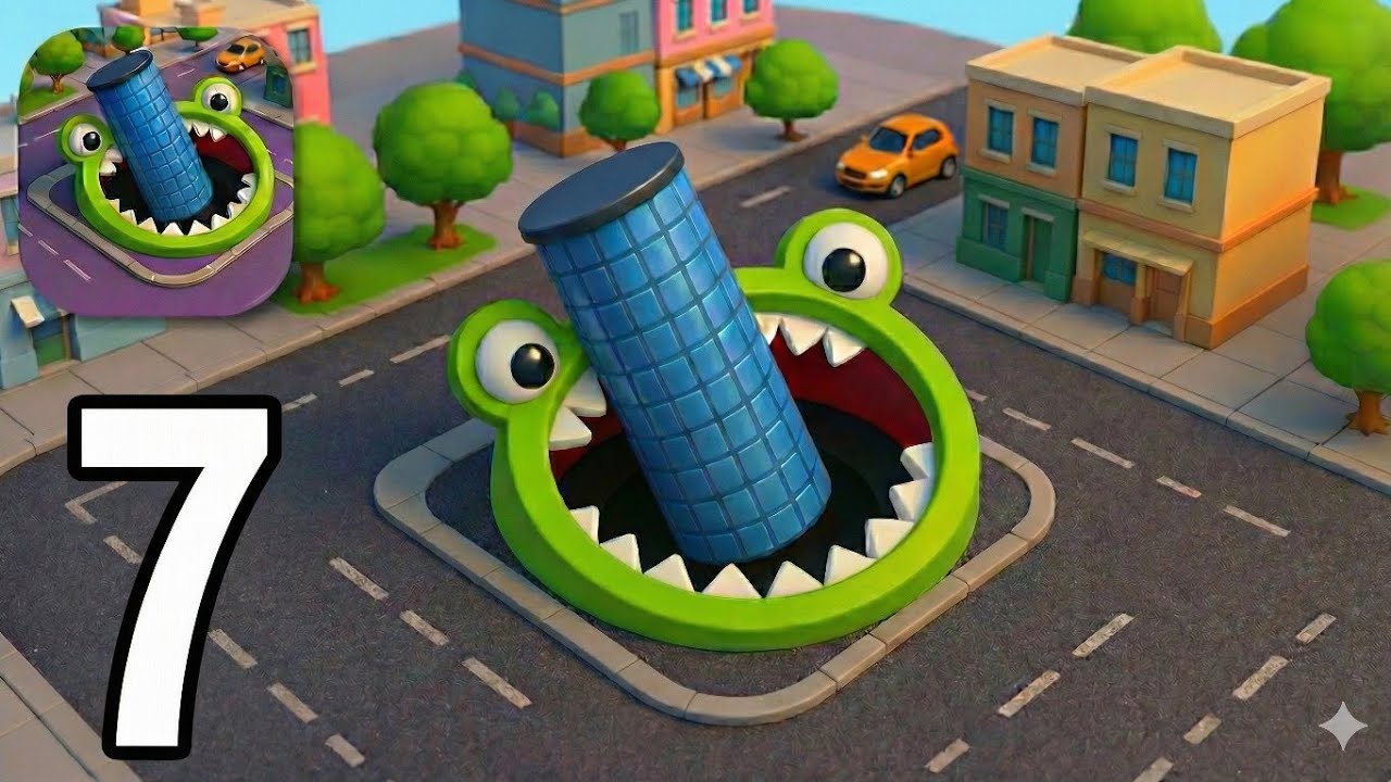 Hole.io - Gameplay Walkthrough Part 7 Tutorial & Eating The Whole City! (Android & iOS)