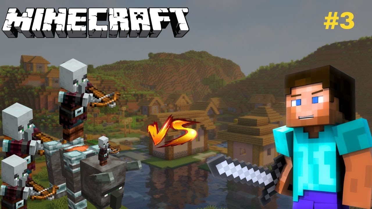 Can I Protect My Village Form PILLAGERS Raid ? | Minecraft survival ...