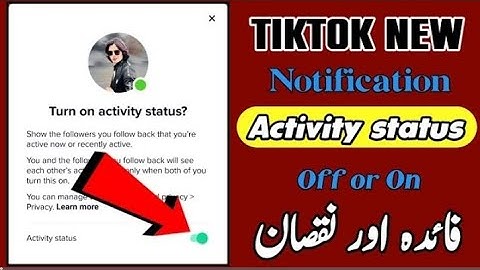 Turn on Activity status ? | TikTok new notification Activity status of or on || 2025 🔥