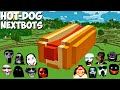SURVIVAL GIANT HOT-DOG BASE JEFF THE KILLER and SCARY NEXTBOTS in Minecraft - Gameplay - Coffin Meme