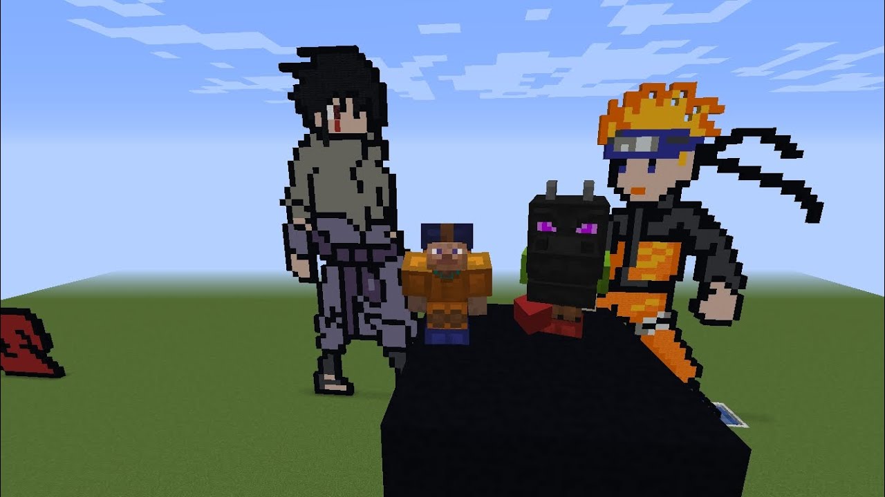 Minecraft PixelArt de Naruto y Sasuke - YouTube