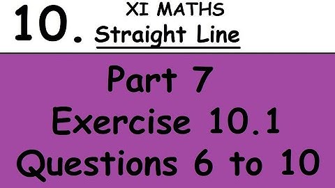 Kerala State 11th math - Chapter 10 - Straight Line - Part 7 - Exercise 10.1 - Questions 6 to 10
