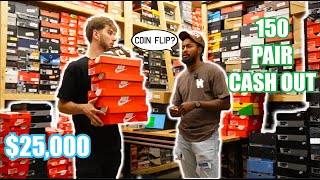CASHING OUT 150+ SNEAKERS FOR $25,000(COIN FLIPS)