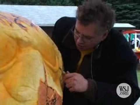 Patrick Moser carves a 900lb Pumpkin for the Wall ...