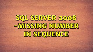 SQL Server 2008 -Missing number in sequence (3 Solutions!!)