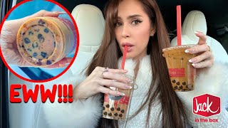 Trying NEW Boba Milk Tea From Jack In The Box