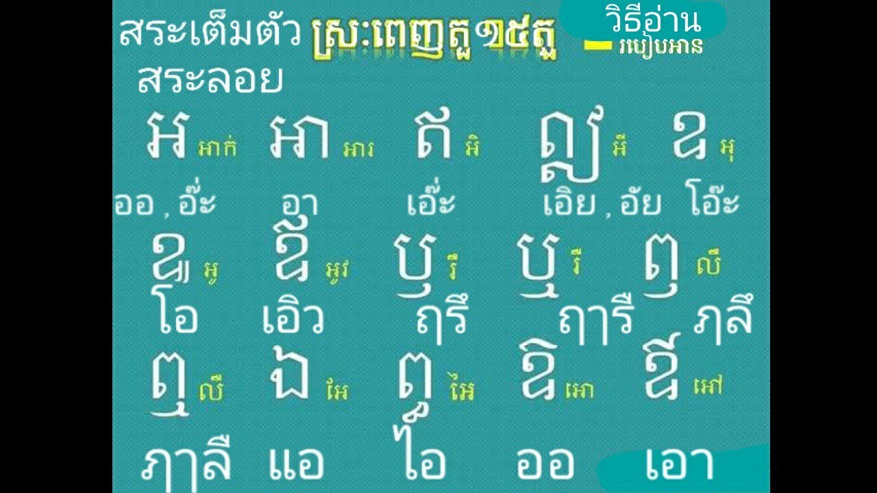 🇹🇭🇰🇭ថៃខ្មែរไทยเขมรฤ ฤๅ ฦ ฦๅสระลอย ตัว ឱ,ឲ เรียกว่า ตัว ออ = โอ ในภาษา ...