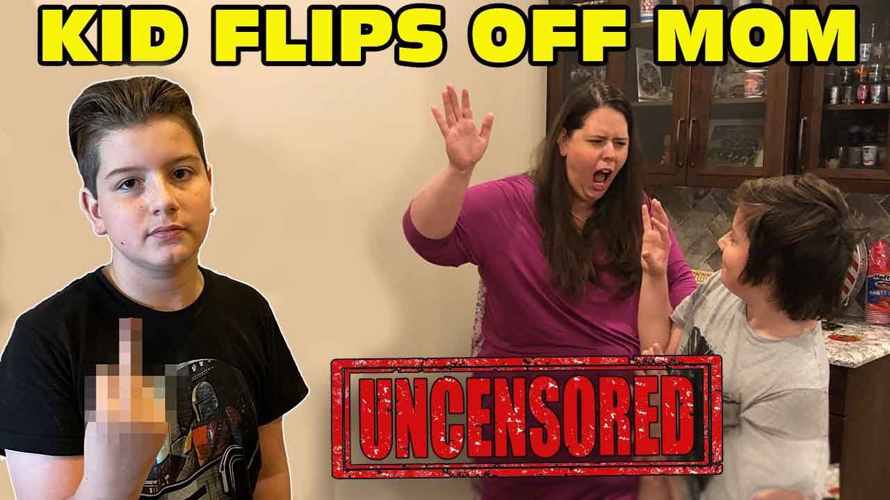 🖕 Kid Flips Off His Mom And Then Gets Spanked! - [ Uncensored Version ]