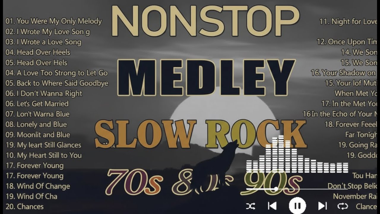 Nonstop Rock Ballads 💕 Golden Slow Rock Love Songs Collection 70s 80s 90s