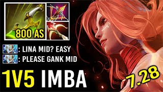1v5 Feeder Team Non-Stop Gank Mid Swift Blink Lina Melt Enemy Like a Pro Max Speed Meta 7.28 Dota 2